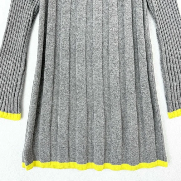 Anthropologie Sweater Dress Womens Small Gray Yellow Rib Knit Bell Sleeves - Picture 8 of 13